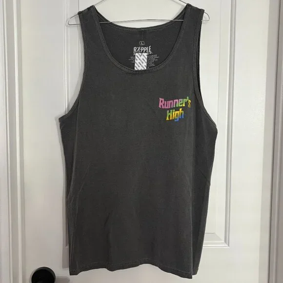 Urban Outfitters Ripple Run Club Gray Tank Top Men’s Size Large NWT - Picture 2 of 7